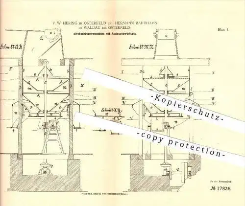 original Patent - F. W. Hering in Osterfeld u. H. Raudhahn in Waldau,1881, Strohschleudermaschine mit Auslesevorrichtung