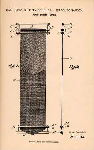 Original Patentschrift - C. Scheller in Hildurghausen , 1895 , Frottiergerät für Körper , Hygiene , Gesundheit !!!