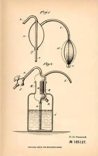 Original Patentschrift - Paul Malzahn in Königs Wusterhausen , 1906 , Gefäßverschluß für Abfüllvorrichtung !!!