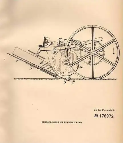 Original Patentschrift - C. Keibel in Folsong b. Tauer , Kr, Thorn , 1905 , Kartoffel - Erntemaschine !!!