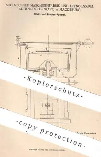 original Patent - Sudenberger Maschinenfabrik & Eisengießerei AG Magdeburg | 1890 | Nitrier- & Trockenapparat | Trocknen