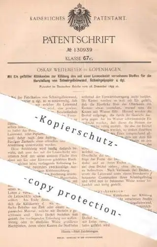 original Patent - Oskar Weitemeyer , Kopenhagen , Dänemark , 1899 , Kühlkasten zur Kühlung | Schmirgelpapier , Schleifen