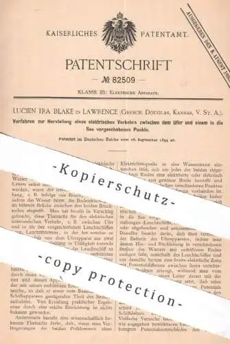 original Patent - Lucien Ira Blake , Lawrence , Grafschaft Douglas , Kansas , USA , 1894 | elektr. Verbindung Untersee