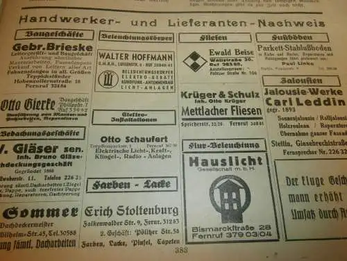 Hausbesitzer-Zeitung für Stettin und Pommern , 7.10.1938 , Juden in der Hausgemeinschaft , Reklame / Werbung !!!