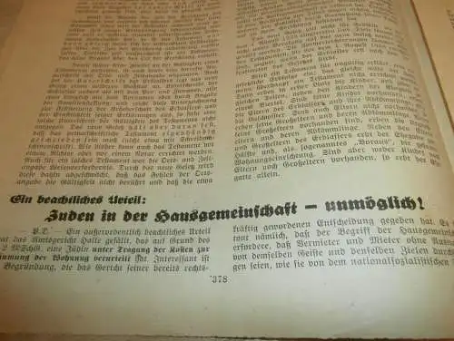 Hausbesitzer-Zeitung für Stettin und Pommern , 7.10.1938 , Juden in der Hausgemeinschaft , Reklame / Werbung !!!