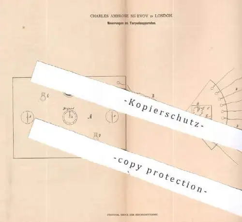 original Patent - Charles Ambrose Mc Evoy , London , England , 1879 , Torpedoapparat | Torpedo , Torpedos , Schiff !!!