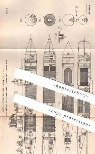 original Patent - Joseph Stokes Williams , Riverton , USA , 1884 , Torpedo mit Elektroantrieb | Torpedos , Schiff !!