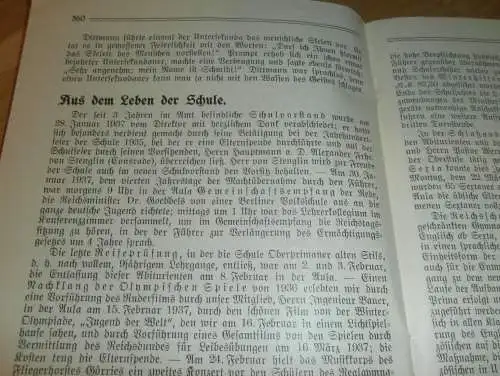 Heft der Schule " Uns oll Schaul" in Schwerin Sept. 1937 , Chronik , Mecklenburg ,mit Mitglieder- und Schülerverzeichnis