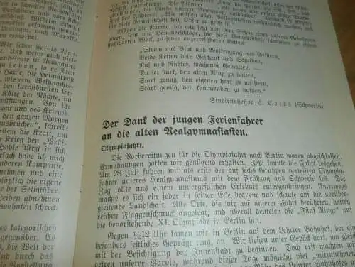 Heft der Schule " Uns oll Schaul" in Schwerin März 1937 , Chronik , Mecklenburg ,mit Mitglieder- und Schülerverzeichnis