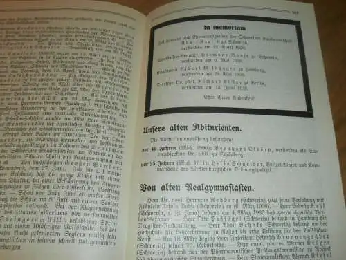 Heft der Schule " Uns oll Schaul" in Schwerin Sept. 1936 , Chronik , Mecklenburg ,mit Mitglieder- und Schülerverzeichnis