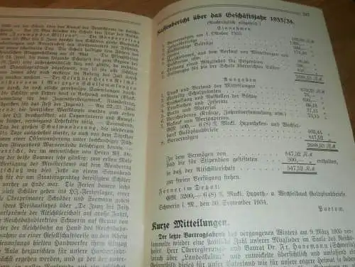 Heft der Schule " Uns oll Schaul" in Schwerin Sept.1935 , Chronik , Mecklenburg ,mit Mitglieder- und Schülerverzeichnis