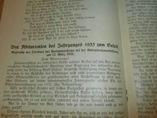 Heft der Schule " Uns oll Schaul" in Schwerin Sept. 1933 , Chronik , Mecklenburg ,mit Mitglieder- und Schülerverzeichnis