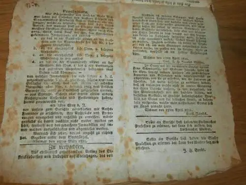 Wismar `sche Zeitung , 17. Juni 1821 , Wismar und Umgebung , Mecklenburg !!!