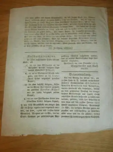 Anzeiger für Greifswald , 2.12.1815 , Beysetzung von Herzog Bogislav XIV.  Mecklenburg !!!