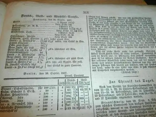 Sundine , 29.9.1837 , Zeitung für Stralsund, Vorpommern und Rügen , Mecklenburg !!!