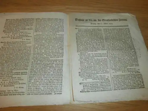 Stralsundische Zeitung , 23.07.1802 , Stralsund und Umgebung , Dassow , Kuppentin , Ribnitz , Anklam , Malchin  !!!