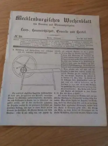 Zeitung Mecklenburg , 20.7.1838 , Landwirtschaft , Haushalt , Gewerbe und Handel , Wissenschaft und Technik