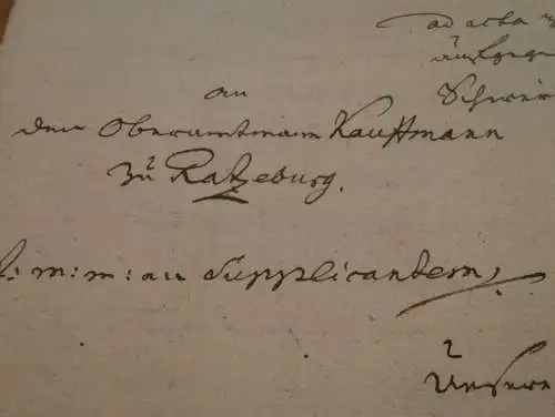 von der Schulenburg - Krankow / Bobitz , 1778 , Ratzeburg , Schwerin , Dokument 3 Seiten , Adel Mecklenburg !!!