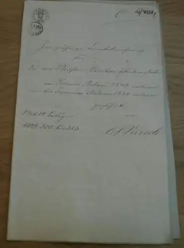 von Plessen in Kambs / Bollewick ,1850 , Bruel , Dokument 7 Seiten , Adel Mecklenburg !!!