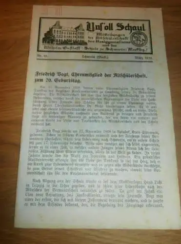 Heft der Schule " Wilhelm-Gustloff-Schule" in Schwerin März 1939 , Chronik , Mecklenburg !!!