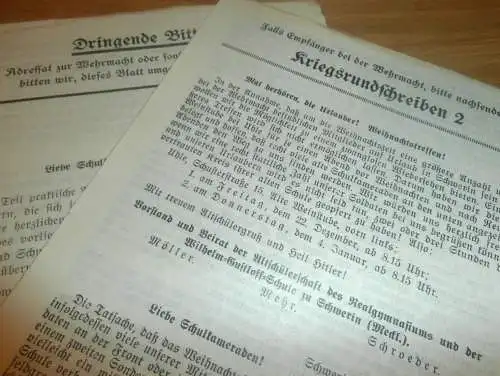 Heft der Schule " Wilhelm-Gustloff-Schule" in Schwerin September 1939 , Chronik , Mecklenburg !!!