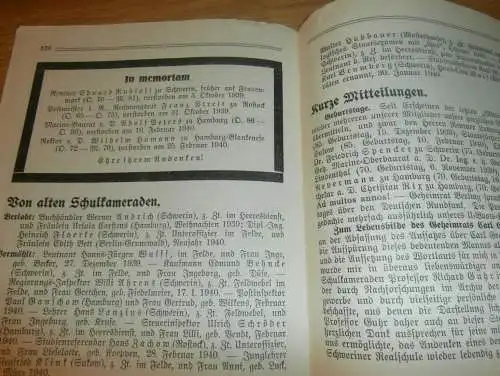 Heft der Schule " Wilhelm-Gustloff-Schule" in Schwerin März 1940 , Chronik , Mecklenburg !!!