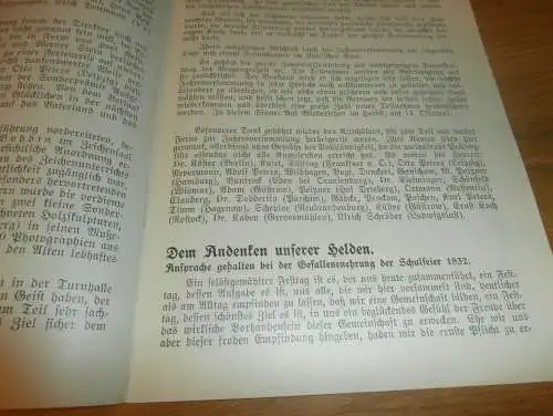 Heft der Schule " Uns oll Schaul" in Schwerin März 1933, Chronik , Mecklenburg ,mit Mitglieder- und Schülerverzeichnis