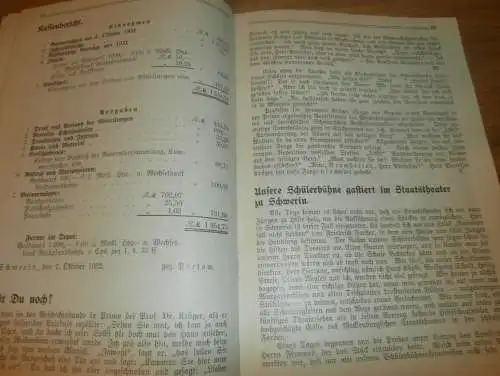 Heft der Schule " Uns oll Schaul" in Schwerin März 1933, Chronik , Mecklenburg ,mit Mitglieder- und Schülerverzeichnis