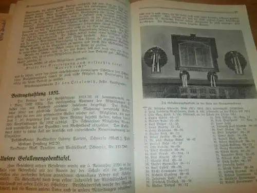 Heft der Schule " Uns oll Schaul" in Schwerin März 1932, Chronik , Mecklenburg ,mit Mitglieder- und Schülerverzeichnis