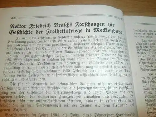 Heft der Schule " Uns oll Schaul" in Schwerin Sept. 1938, Chronik , Mecklenburg ,mit Mitglieder- und Schülerverzeichnis