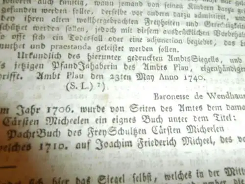 Konvolut Beylagen zu Rostocker Zeitung ,1828 , Malchow Urkunden-Inventarium , Schulzen Lehne , Lehnbrief Mecklenburg !!!