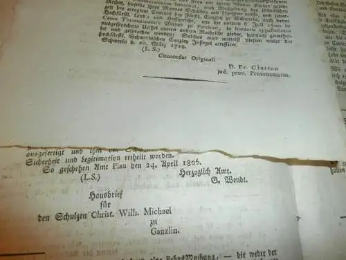 Konvolut Beylagen zu Rostocker Zeitung ,1824-1828 , Güstrow , Plau , Viereck , Lübisches Recht , Mecklenburg !!!