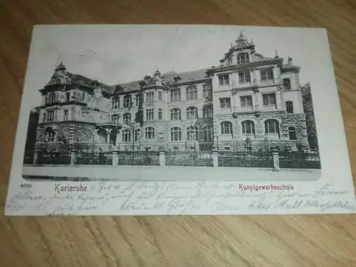 alte AK - Karlsruhe , 1904 , Kunstgewerbeschule , Ansichtskarte !!