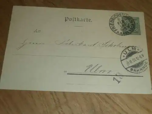 alte AK - Konstanz , 1900 , Kaufhaus , Ansichtskarte !! gelaufen von Friedrichshafen am Bodensee nach Ulm