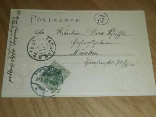 alte AK - Bodensee Überlingen , 1903 , Profilkarte , Alpen , Ansichtskarte !!