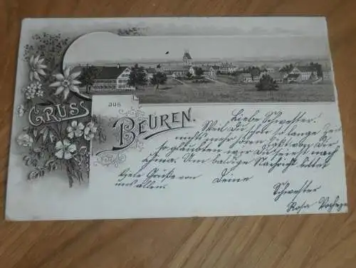 alte AK -  Beuren b. Isny  , 1900 , gel. nach Geisenheim , Isny ,  Ansichtskarte !!