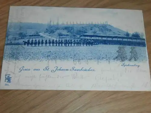 alte AK -  St. Johann - Saarbrücken ,  1902 , Soldaten , Armee , nach M. Gladbach , Ansichtskarte !