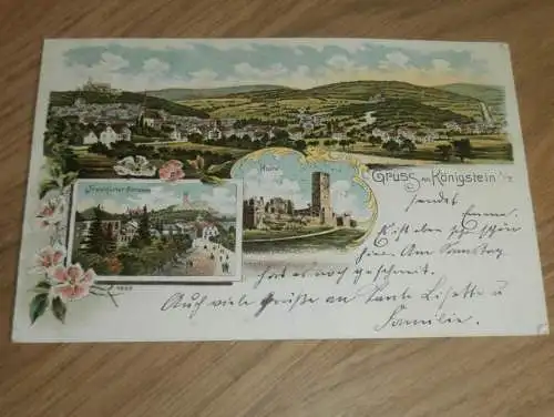 alte AK - Königstein i. Taunus  , 1900 , nach Höchst , Ansichtskarte !!