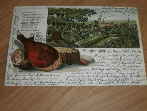 alte AK - Blankenstein / Hattingen , 1906 , Stempel , Ansichtskarte !!