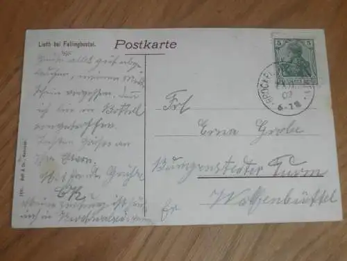 alte AK - Lieth b. Fallingbostel , 1907 , nach Wolfenbüttel , Ansichtskarte !!!