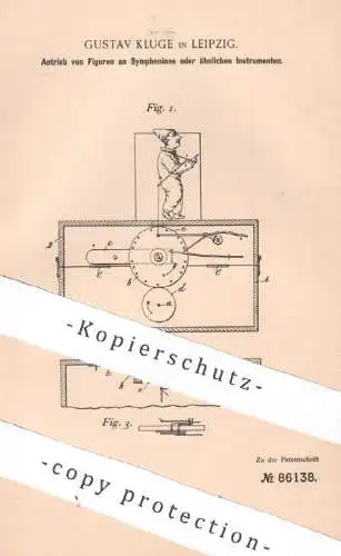 original Patent - Gustav Kluge , Leipzig , 1895 , Symphonion - Antrieb | Musikinstrument , Musik | Notenblatt