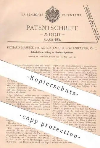 original Patent - Richard Masseck , Anton Tauche , Weißwasser 1900 , Sandstrahlgebläse | Sandstrahlen , Gebläse | Dampf