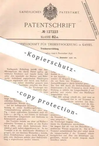 original Patent - AG für Trebertrocknung , Kassel , 1900 , Trockenvorrichtung | Trocknung | Heizkörper , Heizung !!