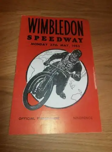 Speedway Wimbledon , 27.5.1963 , Programmheft / Programm / Rennprogramm , program !!!