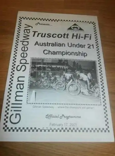 Speedway Gillmann / Australia , 17.02.2001 , Championship , Programmheft / Programm / Rennprogramm , program !!!