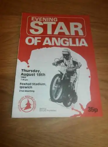 Speedway Ipswich 18.8.1983 , Programmheft / Programm / Rennprogramm , program !!!