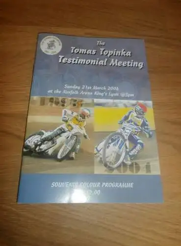 Speedway Norfolk 21.3.2004 , Tomas Topinka , Programmheft / Programm / Rennprogramm , program !!!