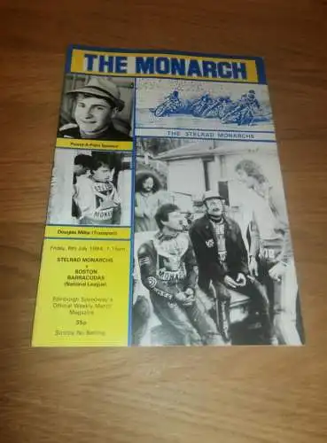 Speedway Edingburgh , Stelrad Monarchs 6.7.1984 , Boston Barracudas Programmheft / Programm / Rennprogramm , program !!!