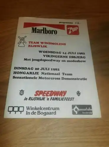 Speedway Windmolens , 20.07.1982 , Programmheft / Programm / Rennprogramm , program !!!