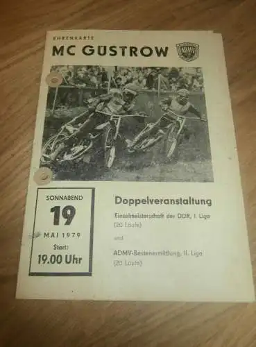 Speedway Güstrow 19.05.1979 , DDR Meisterschaft , Programmheft / Programm / Rennprogramm , program !!!